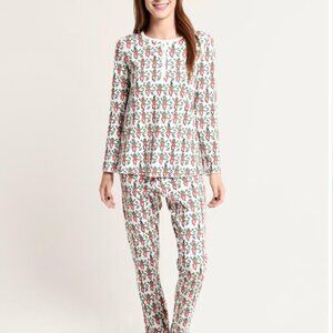 ROLLER RABBIT Women's Monkey Mas Pajamas Christmas Pajamas Size XS Matching Set
